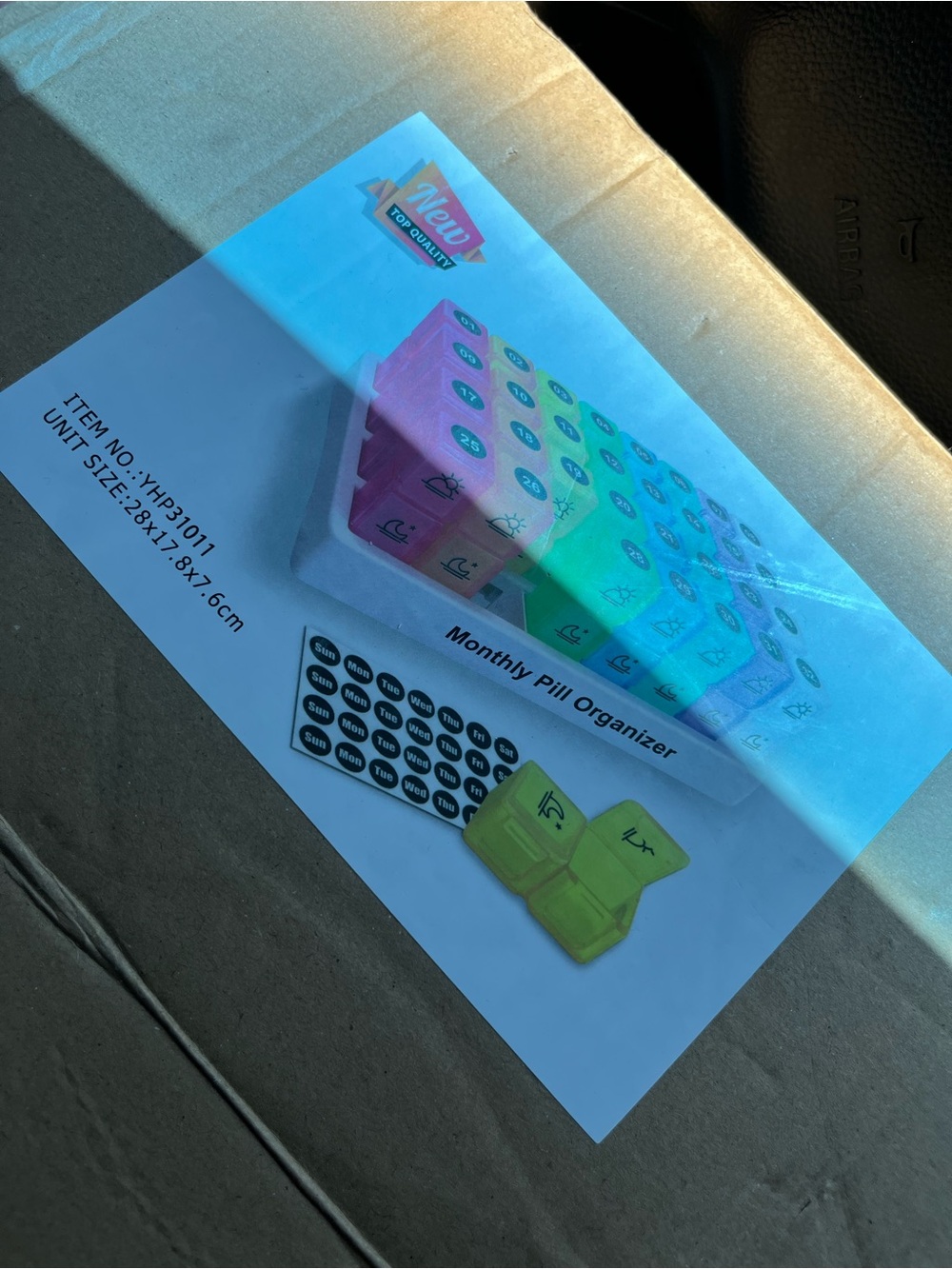 Rainbow medication organizer